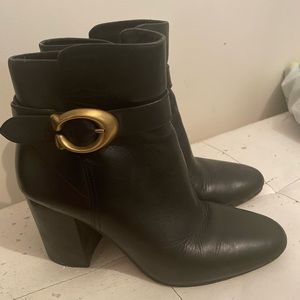 Genuine leather Coach booties size 6